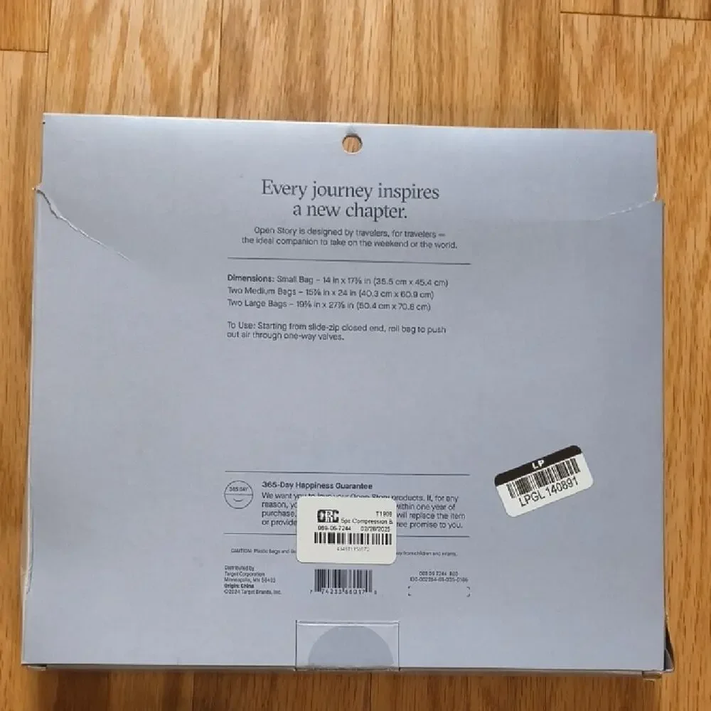 Open Story 5-Piece Compression Bag Set, NIB/NWT